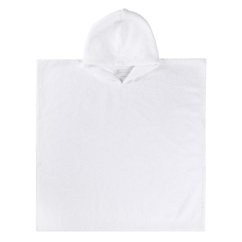 Serviettes de bain unisexes courtes en ratine de coton pour enfants avec poches et capuchon Extli, P / M, Blanc