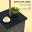 Table de bout carrée d'extérieur, table d'appoint avec trou pour parasol