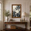 Tableau abstrait noir et crème aux formes ramifiées sur toile-2079541635