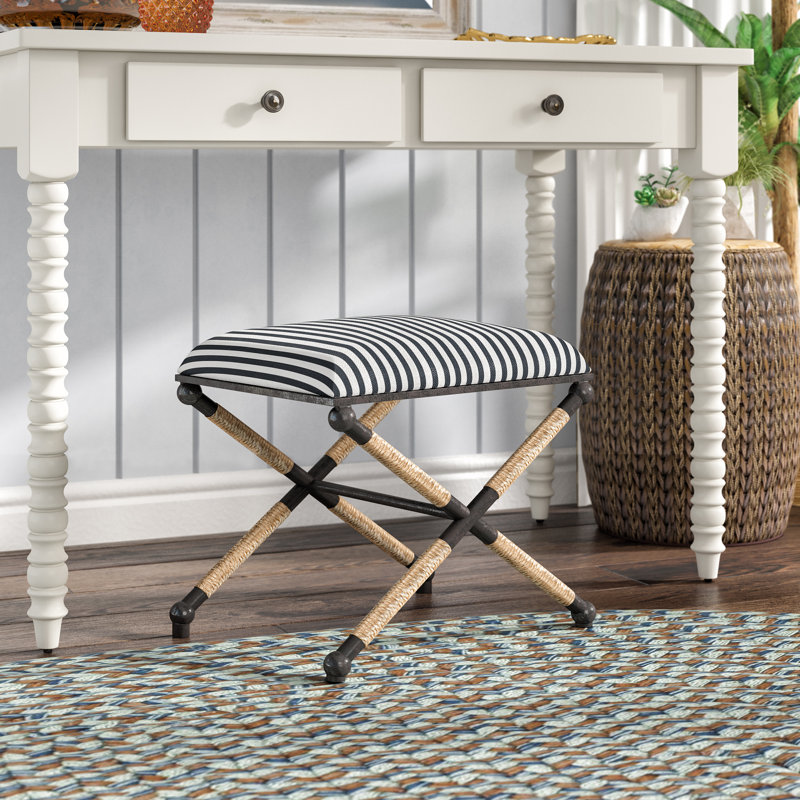 Tabourets d'appoint Cherise, Bleu marine / blanc / brun