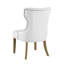 Chaise rembourrée Idalou capitonnée beige et miel rustique-357335836-376707618
