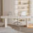 Modern Minimalist Cream-Colored Piano Lacquer 4-Drawer Desk-494988586