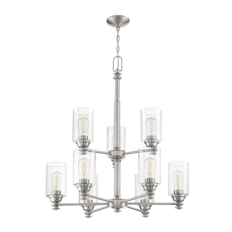 Lustree 9 lumières façon bougie/classique Uffington, Nickel poli brossé