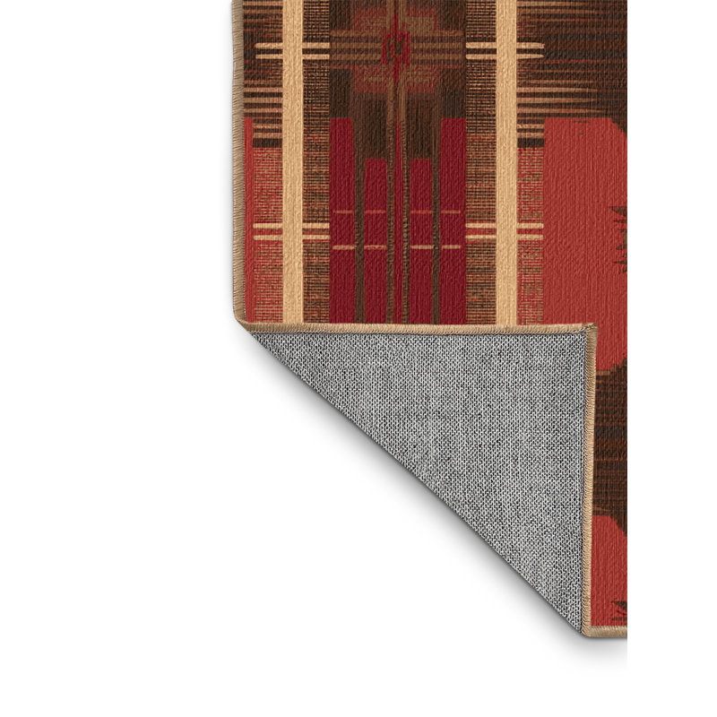 Washable Rustic Plaid Southwestern Area Rug, Rectangle 7' x 9'