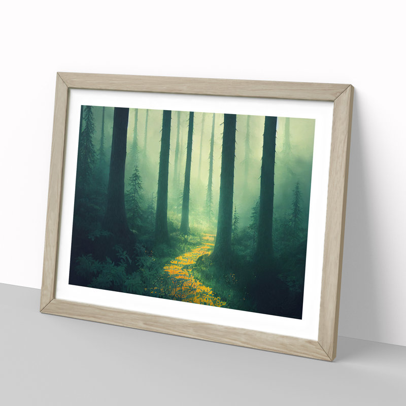 Cool Summer Forest - Framed Print, 46cm H x 64cm W x 2cm D, Oak Framed