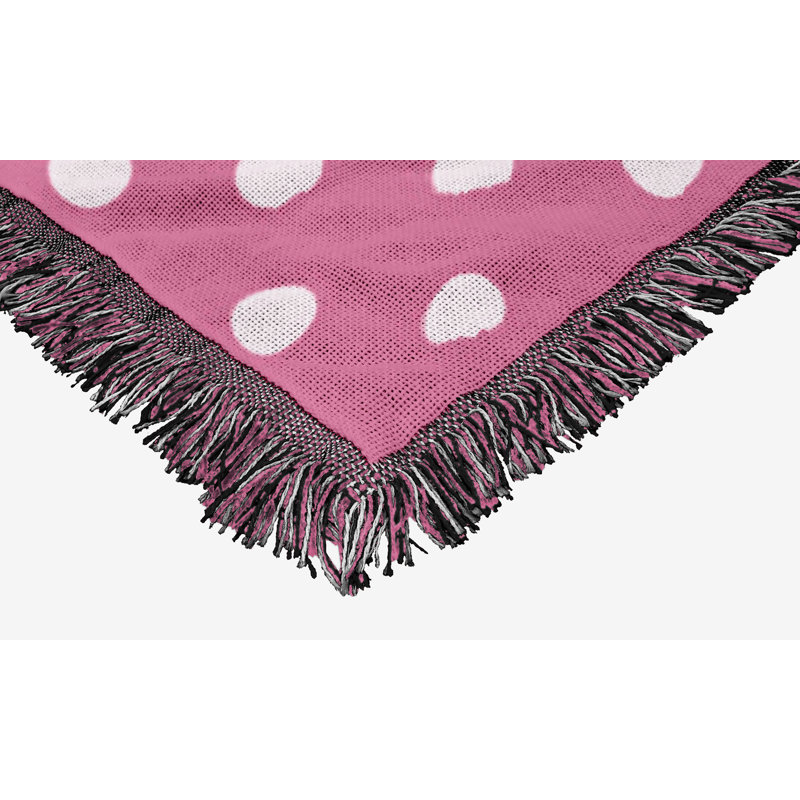 Sanrio Hello Kitty Polka Dots Jacquard Throw Blanket, Sanrio Decor, 46x60 Inches