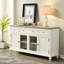 Buffet en bois massif blanc à quatre portes Modern