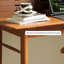 Bureau rectangulaire en noyer massif avec 2 tiroirs-663210272