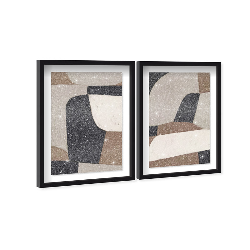 All The Way Set Shadowbox Abstract Print by Oliver Gal, Black Frame, 10 x 15, 21.5"H x 31.5"W, Black Shadowbox
