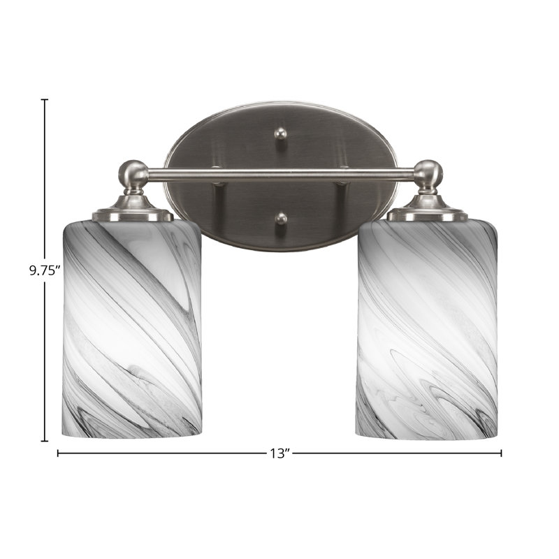 Barre d'éclairage de salle de bain Capri, Nickel brossé, 2