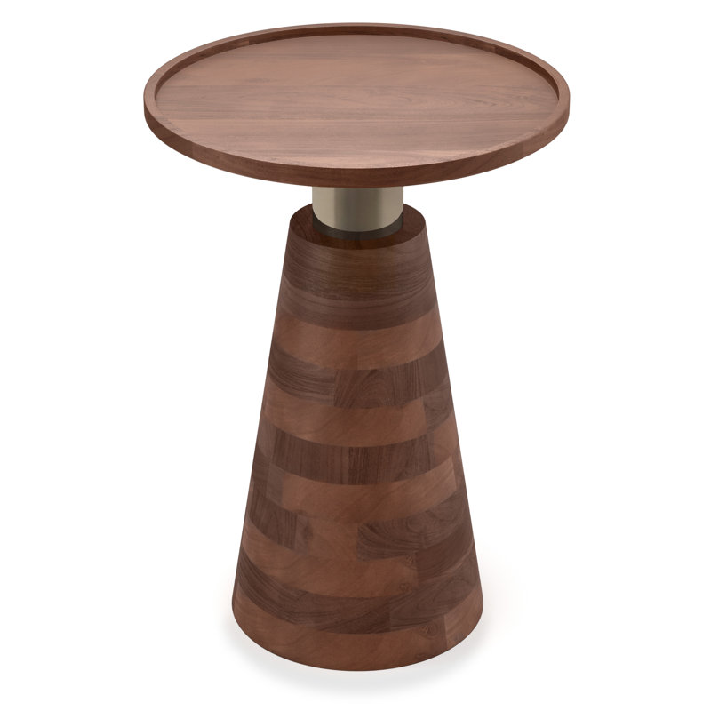 21" Cream Iron Round End Table