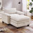 51" Oversize Chaise Lounge Chair With Ottoman And Storage  Upholstered Soft Chenille Beige-837195742