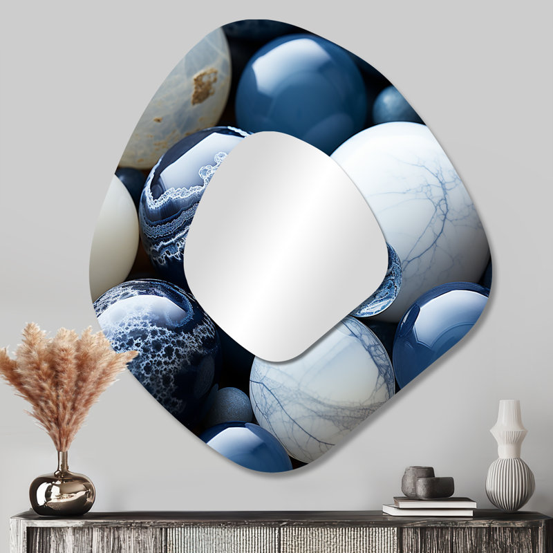 Sphère saphir blanc et bleu Hulett, 35 po x 31 po