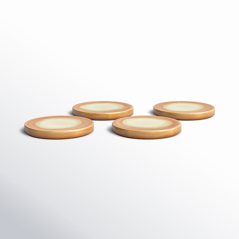Stoneware Reactive Glaze Coasters, Terracotta