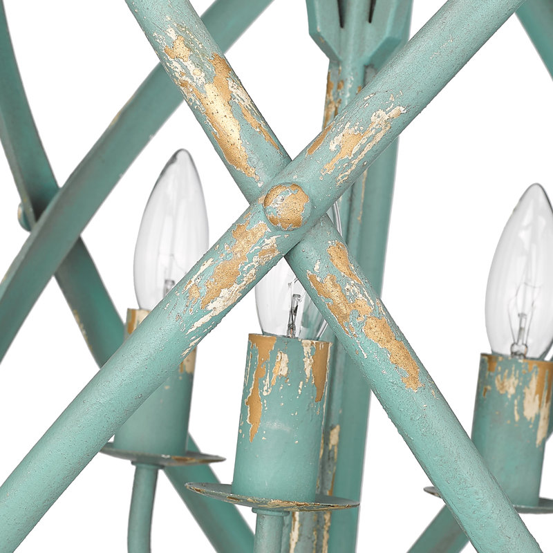 Luminaire suspendu cylindrique à 3 lumières, Sarcelle