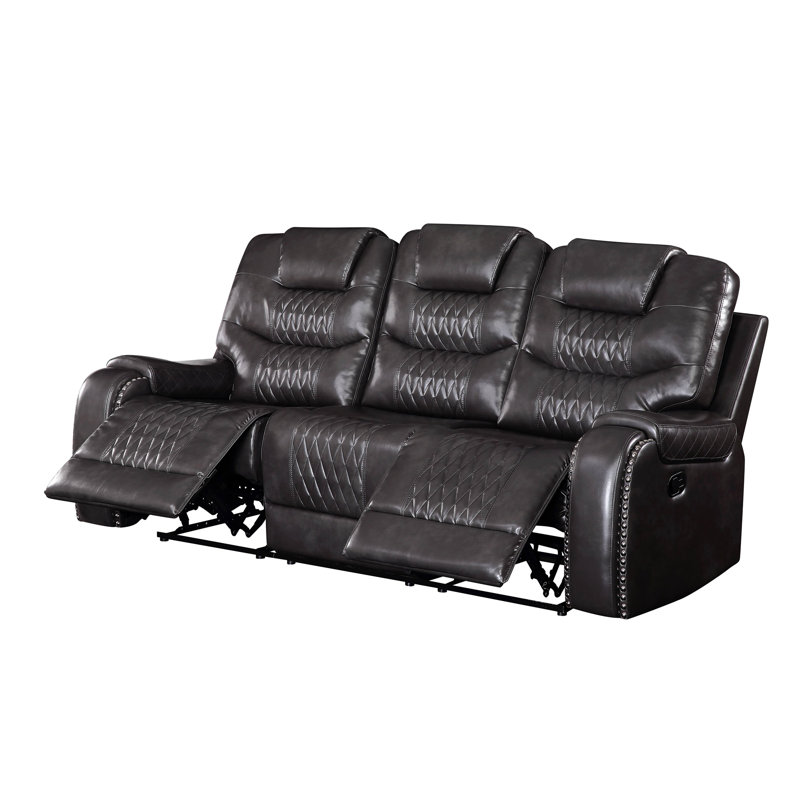 Canapé inclinable en cuir synthétique Braylon Magnetite