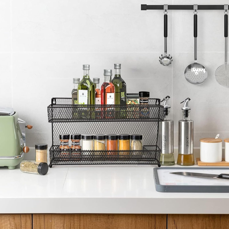 Wall Mounted Required Spice Rack with Adjustable Racks