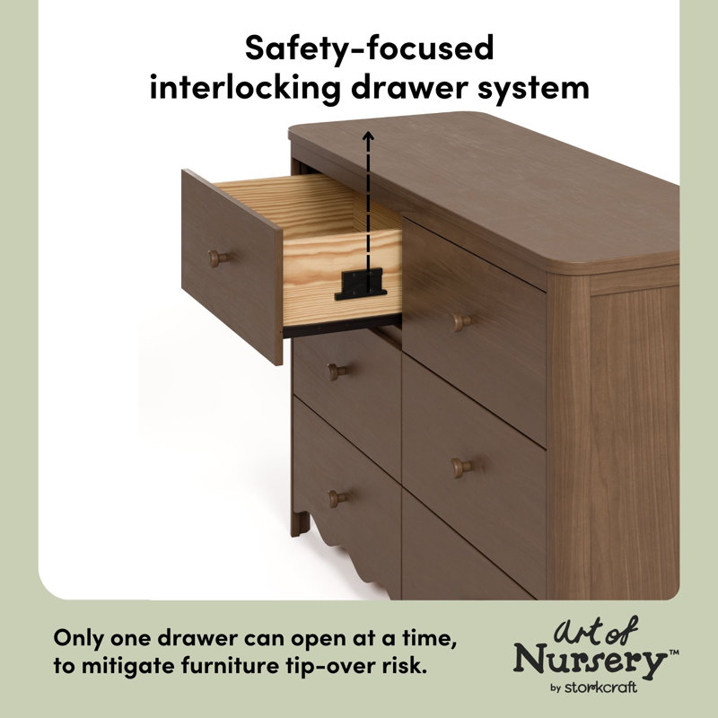 Casablanca 6-Drawer Double Dresser, Hazelnut