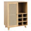 Buffet de 34 pouces avec vin, buffet de salon à la maison, une tablette fermée et deux tablettes ouvertes, - porte d'entrée, idéal pour une utilisation dans une cuisine, armoire de bar, 6 espaces, design, longue durée convenant à diverses pièces