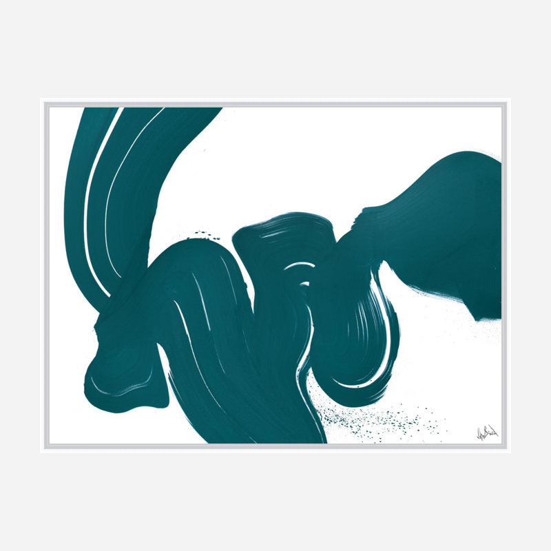 Abstract Print by John Beard, White Framed Canvas, 49.5" H x 37.5" W x 1.75" D