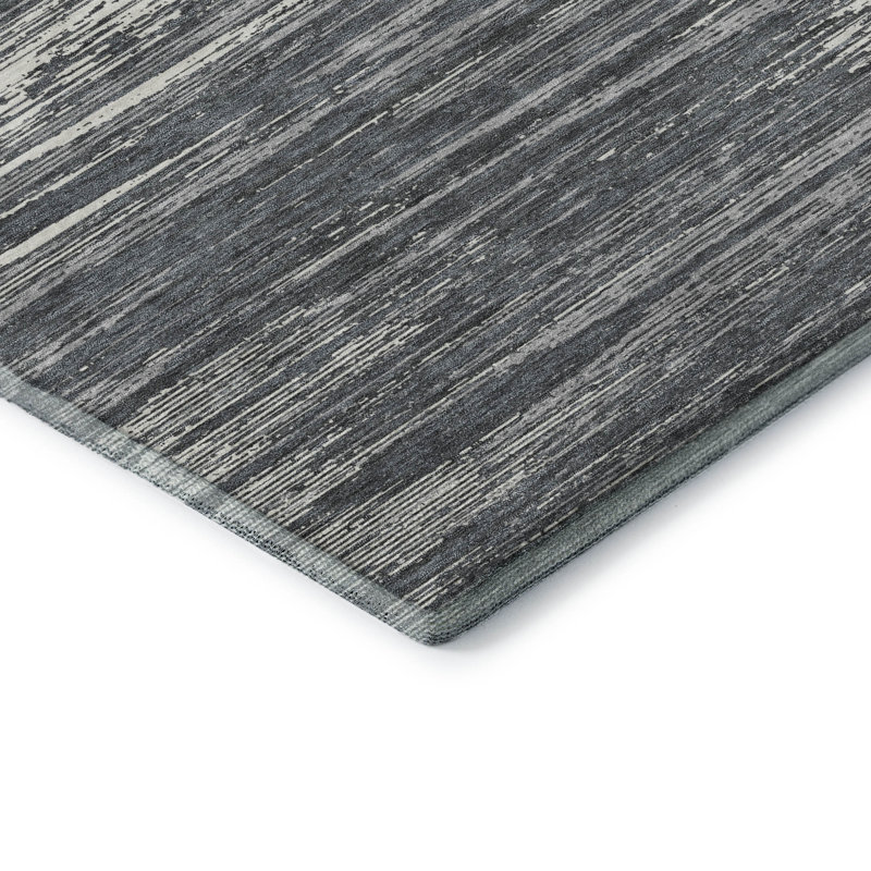 Premium Machine Washable Prisco Gray Rug, Rectangle 1'8" x 2'6"