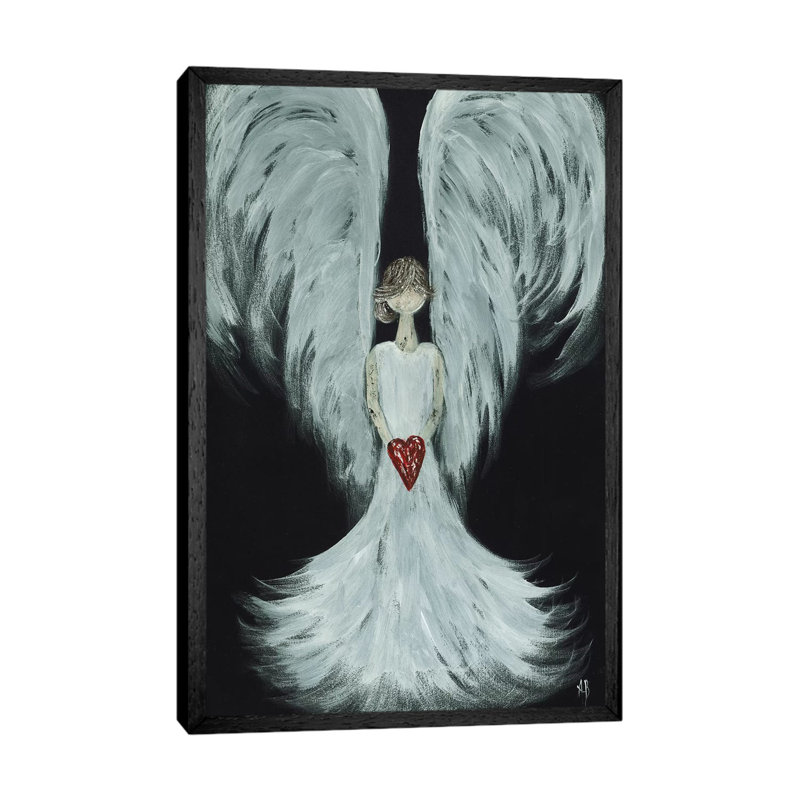 Heart Angel by Ashley Bradley - Gallery-Wrapped Canvas Giclée on Canvas, Black Framed, 101.6 cm H x 66.04 cm W