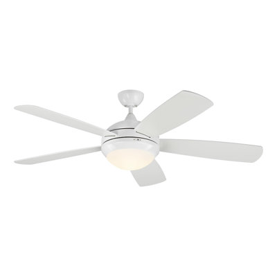 Ventilateur de plafond standard à DEL à 5 pales de 52 po avec télécommande et ensemble d'éclairage inclus