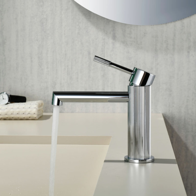 Robinet de salle de bain à un trou avec ensemble de bonde escamotable Robinets de lavabo à poignée simple Robinets de lavabo en laiton avec valve
