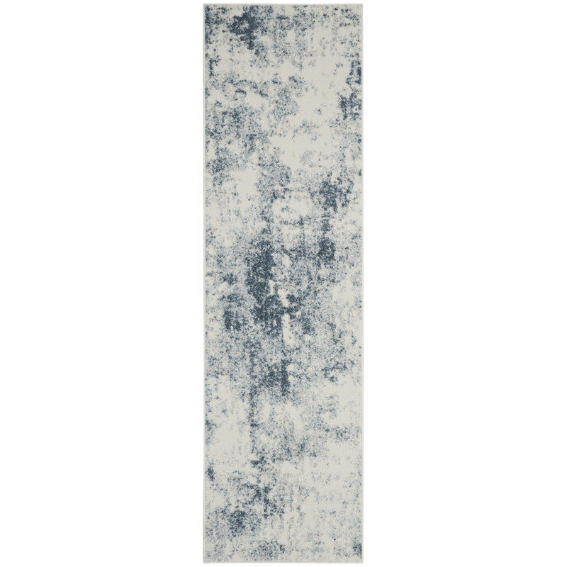 Tapis ivoire moderne Remona, Tapis de couloir 2 pi 2 po x 7 pi 6 po