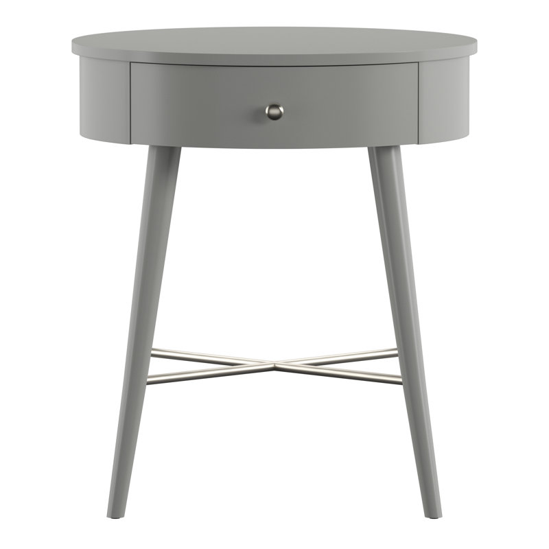 Table de bout avec rangement Lugenia, Gris givré