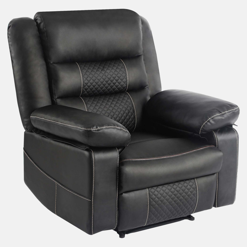 Fauteuil inclinable Josias, Similicuir noir
