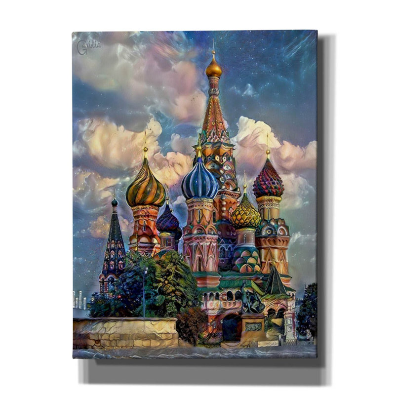 «Moscow Moscow Cathedral Of Vasily The Blessed Saint Basil» par Pedro Gavidia, art mural sur toile