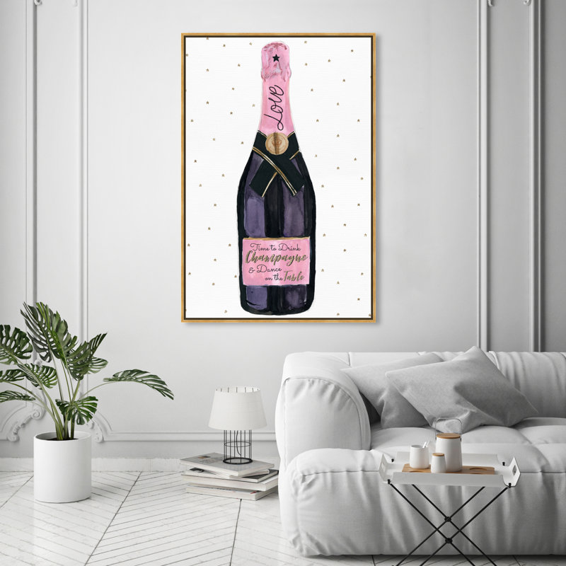 Love Love and Stars - Peinture, Cadre doré, H 54 po x l 36 po