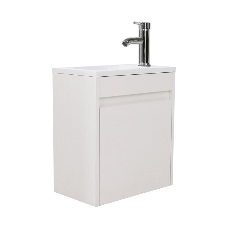 Ensemble de meuble-lavabo simple mural 16 po Kulwinder, Blanc