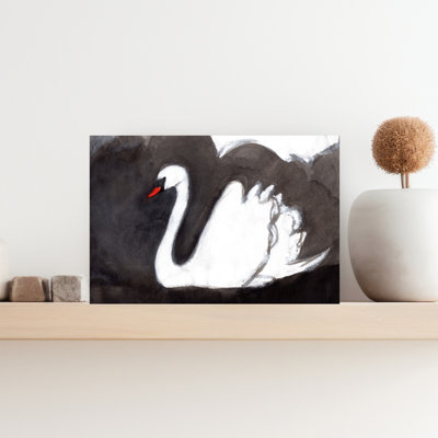Contemporary Art Abstract Contemporary Bird Wildlife Landscape Wall Art by Janel Bragg - Wrapped Canvas Print