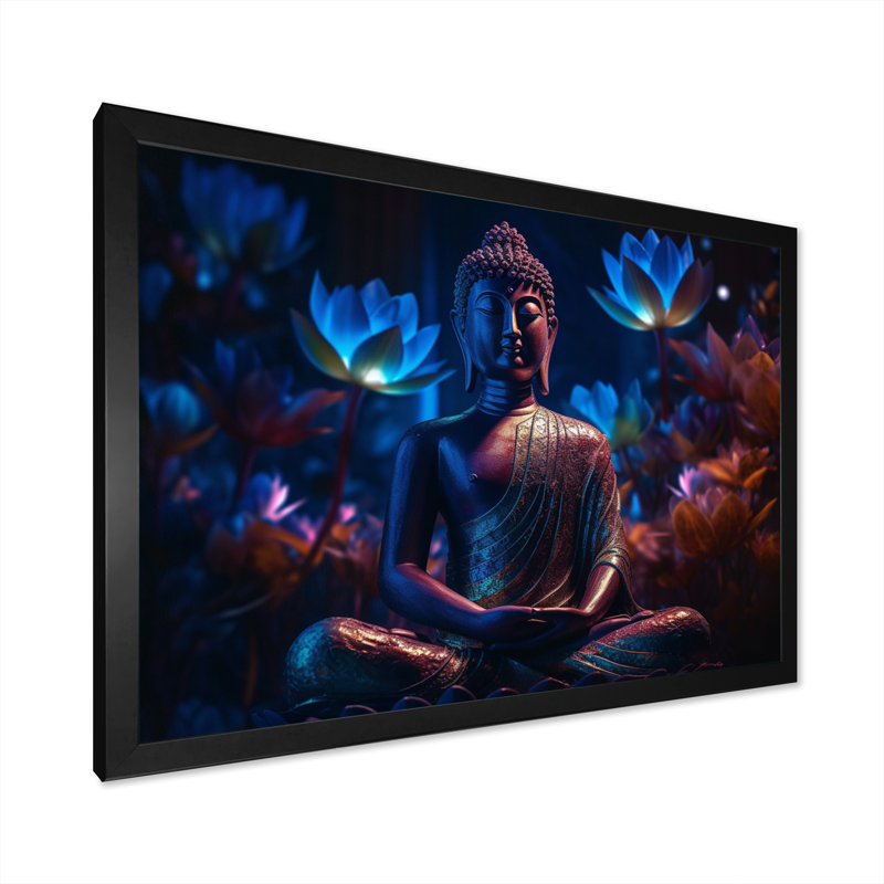 Starlight Buddha II sur impression sur toile, H 30 po x l 40 po x P 1,5 po, Cadre d'angle fermé noir