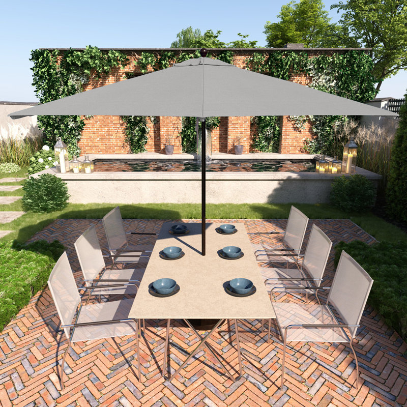 Parasol de patio blanc mat 11 pi., Granite
