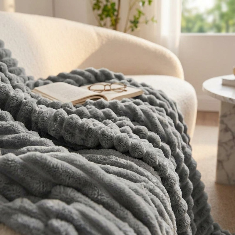 Striped Blanket, Grey Striped