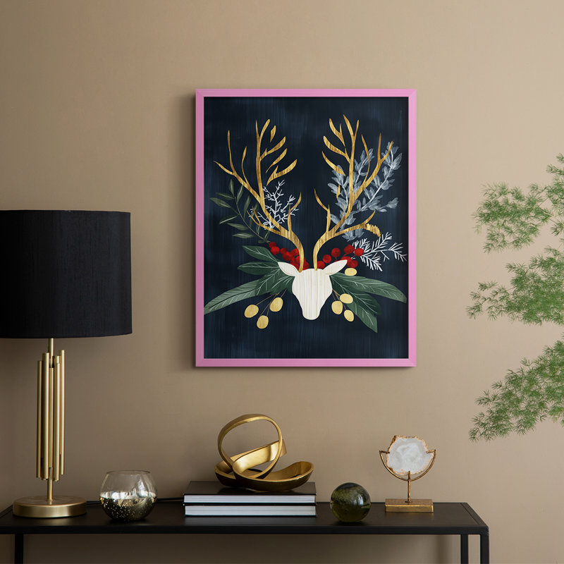 Reproduction encadrée - bois massif, Rose, H 11 po x l 9 po