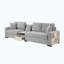 Canapé modulaire rembourré 3 places avec accoudoirs de rangement et console centrale pour salon, canapé modulaire 111,8 po Modern-1376496302-1564896635