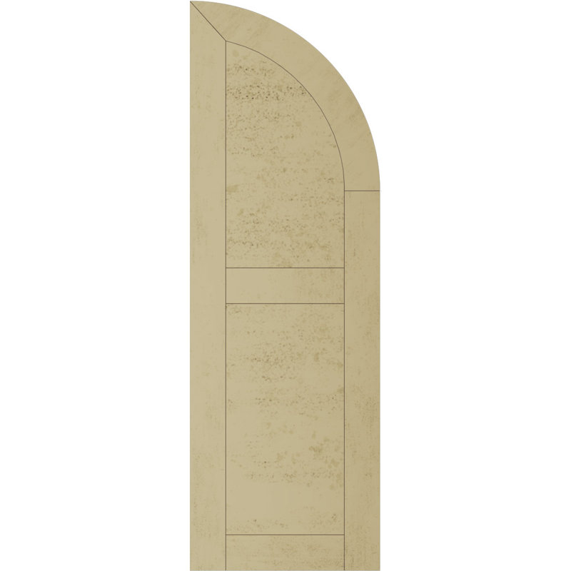 Timberthane deux panneaux plats égaux avec quarts de rideaux en faux arche (par paire), H 84 po, L 12 po