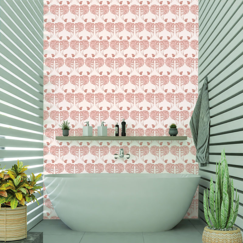 Beardsley 16.5' L x 20.5" W Wallpaper Roll, Coral