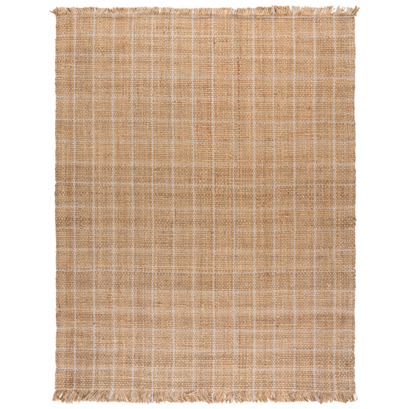 Geometric Hand Woven Jute Area Rug, Rectangle 8' x 10'