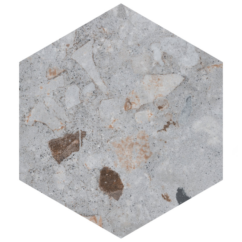 Recycle Hex 8.5" x 10" Porcelain Stone Look Wall & Floor Tile