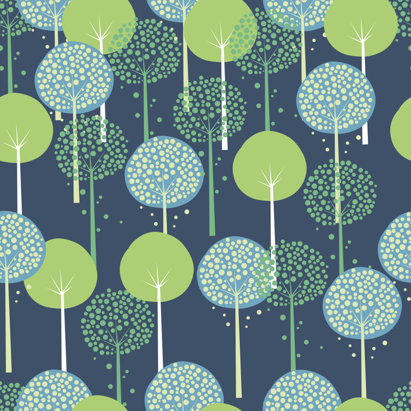 Vevay Abstract Trees - Wrapped Canvas Print, 30cm H x 30cm W x 3.8cm D