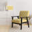 Yellow Flower Ikat Pattern - Velvet Upholstered Patterned Accent Arm Chair