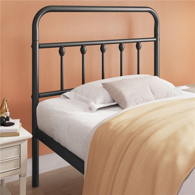 Classic Iron Platform Bed with High Headboard and Footboard