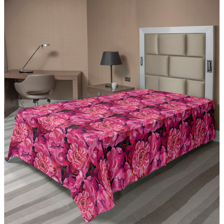 Ambesonne, drap plat floral pivoines, art botanique printanier