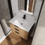 Meuble-lavabo de salle de bain avec tiroir à fermeture en douceur et tablette latérale-1942110089