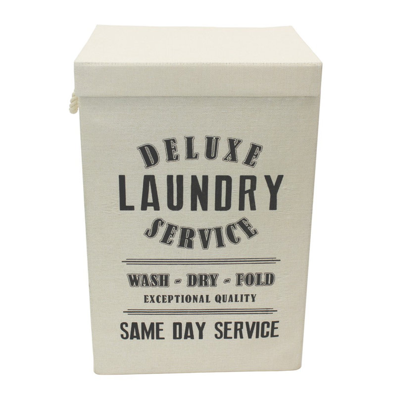 Fabric Laundry Bag with Handles, Cream